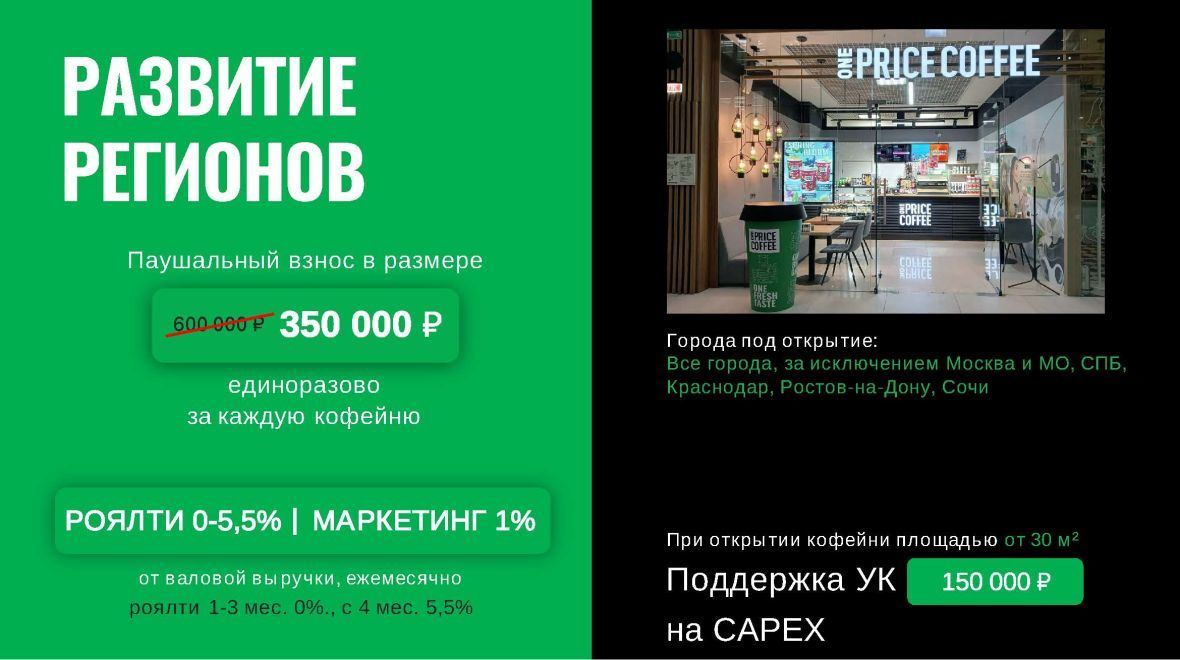 Франшиза One Price Coffee